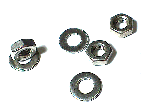 Hexagon Nut & Washer Set Stainless Steel SUS304 M4 10 Pc/Lot - Click Image to Close